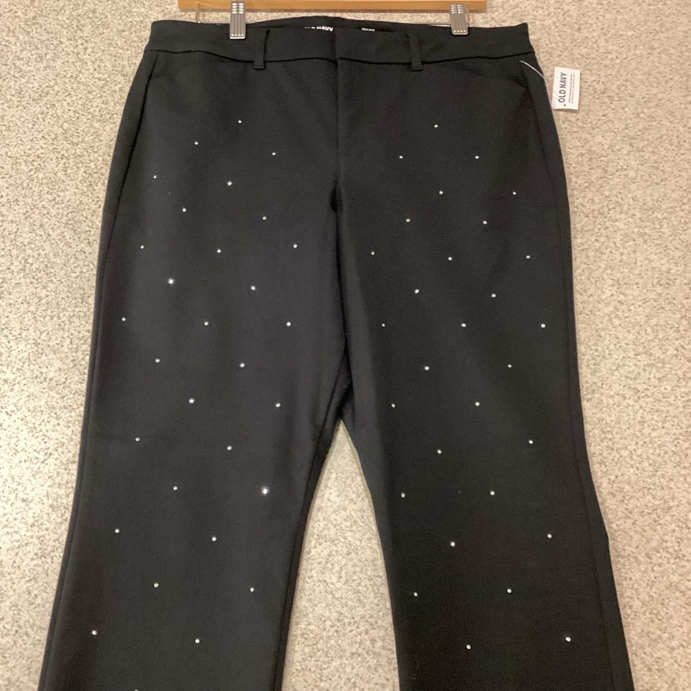 Old Navy Black Rhinestone High Rise Pixie Skinny Pants - Picture 5 of 11